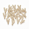 Brass Cubic Zirconia Charms KK-S348-330Y-1