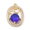 Brass with K9 Glass & Rhinestone Pendants KK-C024-08KCG-01-1