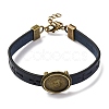 Hollow Cross PU Leather Bracelet Making MAK-I020-01D-1