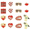 32Pcs 8 Styles Alloy Enamel Pendants ENAM-YW0005-15-1