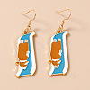 Alloy Enamel Dangle Earrings for Women WG0252C-02-1