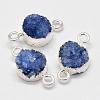 Electroplated Natural & Dyed Druzy Agate Links connectors G-N0168-014A-2