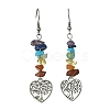 Natural & Synthetic Mixed Stone Chips Dangle Earrings EJEW-JE05390-2