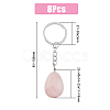 Natural Rose Quartz Keychain G-DC0001-24-2