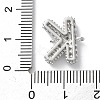 Brass Micro Pave Cubic Zirconia Letter Links KK-I717-04K-P-3