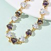 Brass Link Chain Bracelets BJEW-D378-05G-2