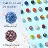 150Pcs 15 Colors Pave Disco Ball Beads RB-YW0001-27-3