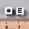 Large Hole Acrylic Letter European Beads SACR-Q103-6mm-01E-4