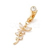 Leaf Cubic Zirconia Charm Belly Ring AJEW-F057-06G-1