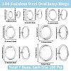 1050Pcs 7 Styles 304 Stainless Steel Jump Rings STAS-BBC0010-05-2