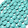 Faceted Oval Synthetic Turquoise Beads Strands G-R303-14-1