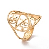 Star with Sailor's Knot & Corss & Yin Yang Adjustable Ring RJEW-P037-02G-1