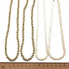 4Pcs 4 Styles CCB Plastic Round Beaded Necklaces and Iron Snake Chain Necklaces NJEW-V003-07G-3
