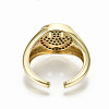 Brass Micro Pave Clear Cubic Zirconia Cuff Rings RJEW-S044-077-NF-5