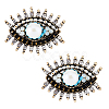 DICOSMETIC 2Pcs Plastic Pearl Eye Brooch with Glass Seed Beaded JEWB-DC0001-11-1