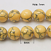 Synthetic Turquoise Beads Strands TURQ-H038-8mm-M-5