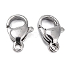 Tarnish Resistant Polished 316 Surgical Stainless Steel Lobster Claw Clasps X-STAS-R072-11A-2