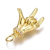 Brass Micro Pave Clear Cubic Zirconia Pendants ZIRC-O035-12G-3