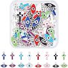 64Pcs 16 Style CCB Plastic Enamel Pendants CCB-FH0001-08-1