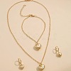 Heart Alloy Pendant Necklaces & Hoop Earrings & Charm Bracelets Sets FS-WGCAE07-01-1