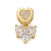 Heart Brass Micro Pave Cubic Zirconia Pendants KK-M319-13G-1