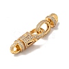 Brass Micro Pave Clear Cubic Zirconia Interlocking Clasps KK-J301-01G-3