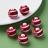 Opaque Striped Acrylic Beads MACR-S373-27B-01-5