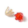 6-Petal Imitation Jelly Acrylic Bead Caps JACR-FS0001-02-2