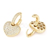 Brass Micro Pave Clear Cubic Zirconia Hoop Earrings for Women EJEW-S225-01G-2