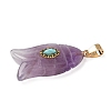 Natural Amethyst & Synthetic Turquoise Carved Pendants X-G-Z084-01G-08-2