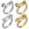 SUNNYCLUE 8Pcs 4 Style Alloy Cuff Rings RJEW-SC0001-10-1