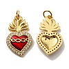 Rack Plating Brass Grade AAA Cubic Zirconia Pendants KK-D026-32G-1