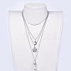 Bullet Natural Howlite Pendant Tiered Necklaces NJEW-JN02457-05-5