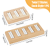 2Pcs 2 Styles Rectangle 5-Slot Bamboo & 3-Slot Wood Ring Display Tray Stands RDIS-HY0001-02A-2