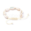 Adjustable Printed Cowrie Shell Braided Bead Bracelets BJEW-JB05154-01-2