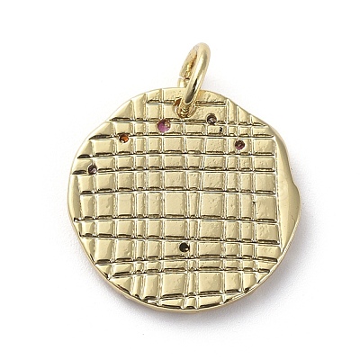 Brass Micro Pave Cubic Zirconia Pendants ZIRC-G157-03L-01G-1