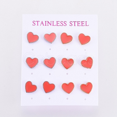 304 Stainless Steel Stud Earrings EJEW-I235-04-B-1