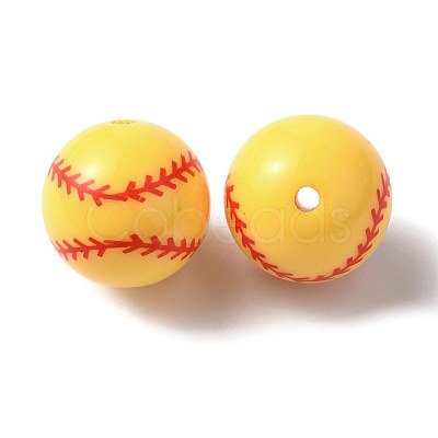 Sport Theme Opaque Resin Beads RESI-TAC0016-06B-1