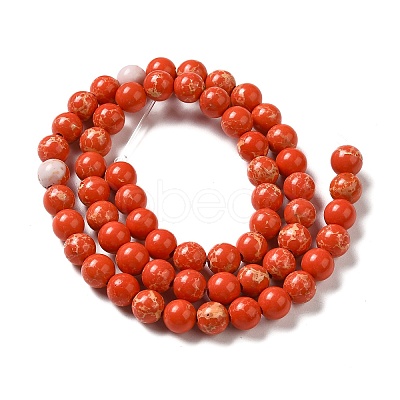 Synthetic Imperial Jasper Beads Strands G-I199-35-6mm-D-1