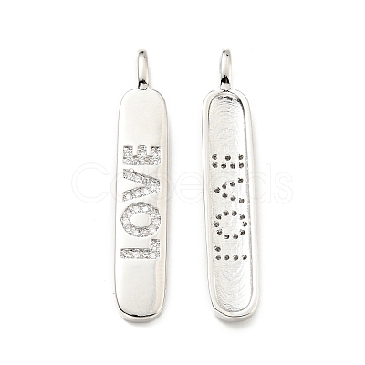 Brass Micro Pave Clear Cubic Zirconia Pendants KK-G416-08P-1