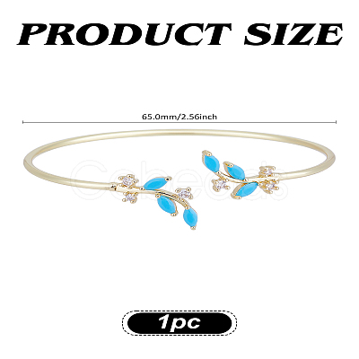 1Pc Brass Micro Pave Cubic Zirconia Open Cuff Bangles BJEW-LP0003-34G-1