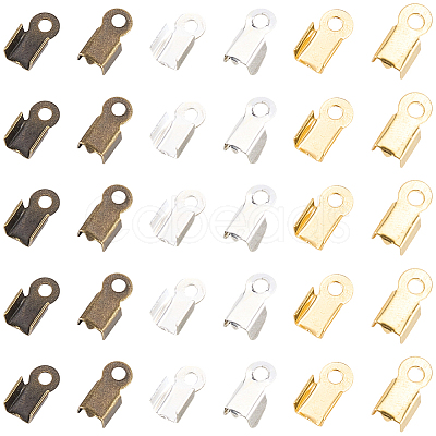 1200Pcs 3 Colors Iron Folding Crimp Ends IFIN-CL0001-11-1