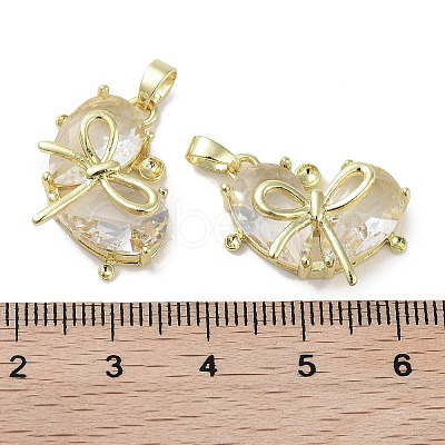 Golden Brass Glass Pendants KK-R161-02G-05-1