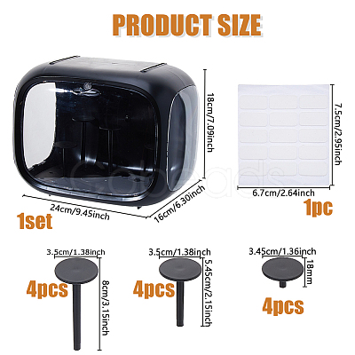 Rectangle Plastic Minifigures Display Cases ODIS-WH0079-010B-1