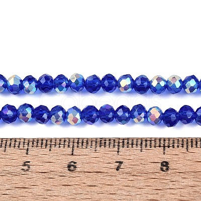 AB Color Plated Transparent Glass Rondelle Beads Strands EGLA-T029-4mm-10Q-1