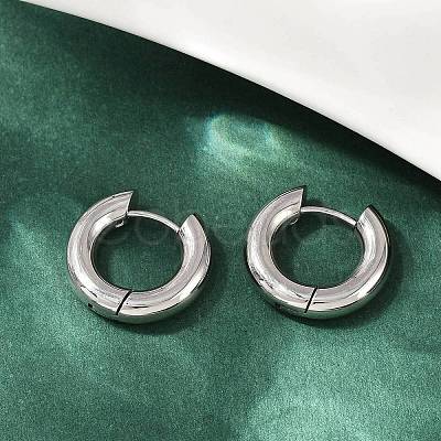 202 Stainless Steel Polishing Hoop Earrings EJEW-M106-02P-01-1