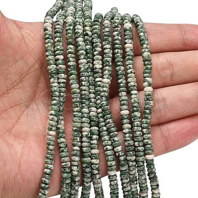 Natural Green Spot Jasper Beads Strands G-L635-A20-4x2mm-1