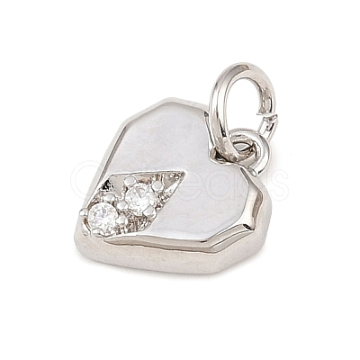 Brass Micro Pave Clear Cubic Zirconia Pendants KK-G544-05P-01-1