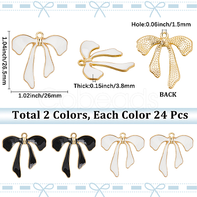48Pcs 2 Colors Alloy Enamel Pendants ENAM-SC0006-56-1