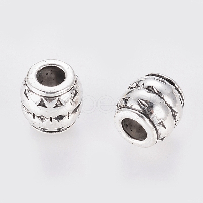 Tibetan Style Alloy Large Hole Barrel Beads LF0929Y-NF-1